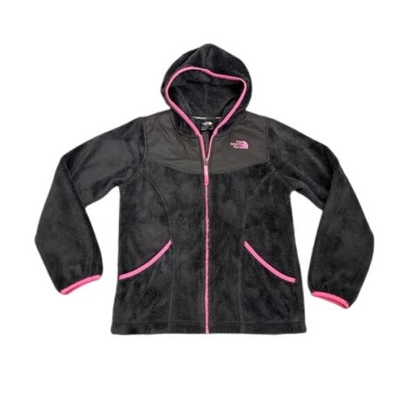 The North Face Zip Up Gray Pink Fleece Jacket Size Youth Girls Large (14/16) - Picture 1 of 3